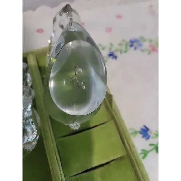 Vintage Clear Glass Animal Figures Paperweight Lot Of 6 MCM Mid Century Retro